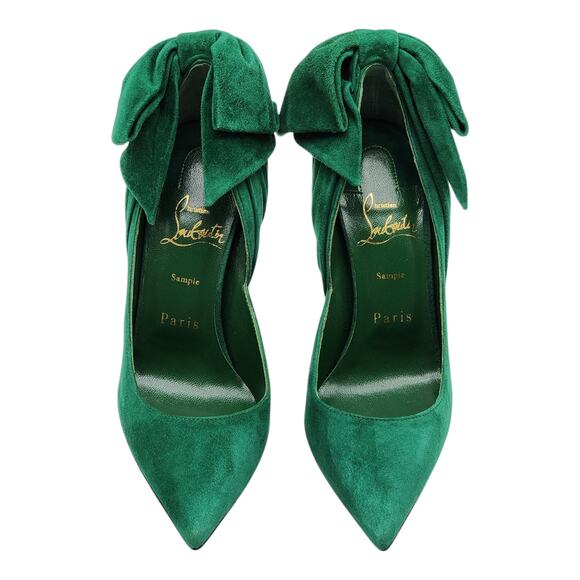 Christian Louboutin Rabakate Pumps 100mm - Suede - Green - 36 5.5US $995 - Picture 4 of 8